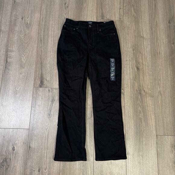 J Crew Midi Rise Flare Crop Stretchy Jeans US Women's 26 New - Picture 2 of 6